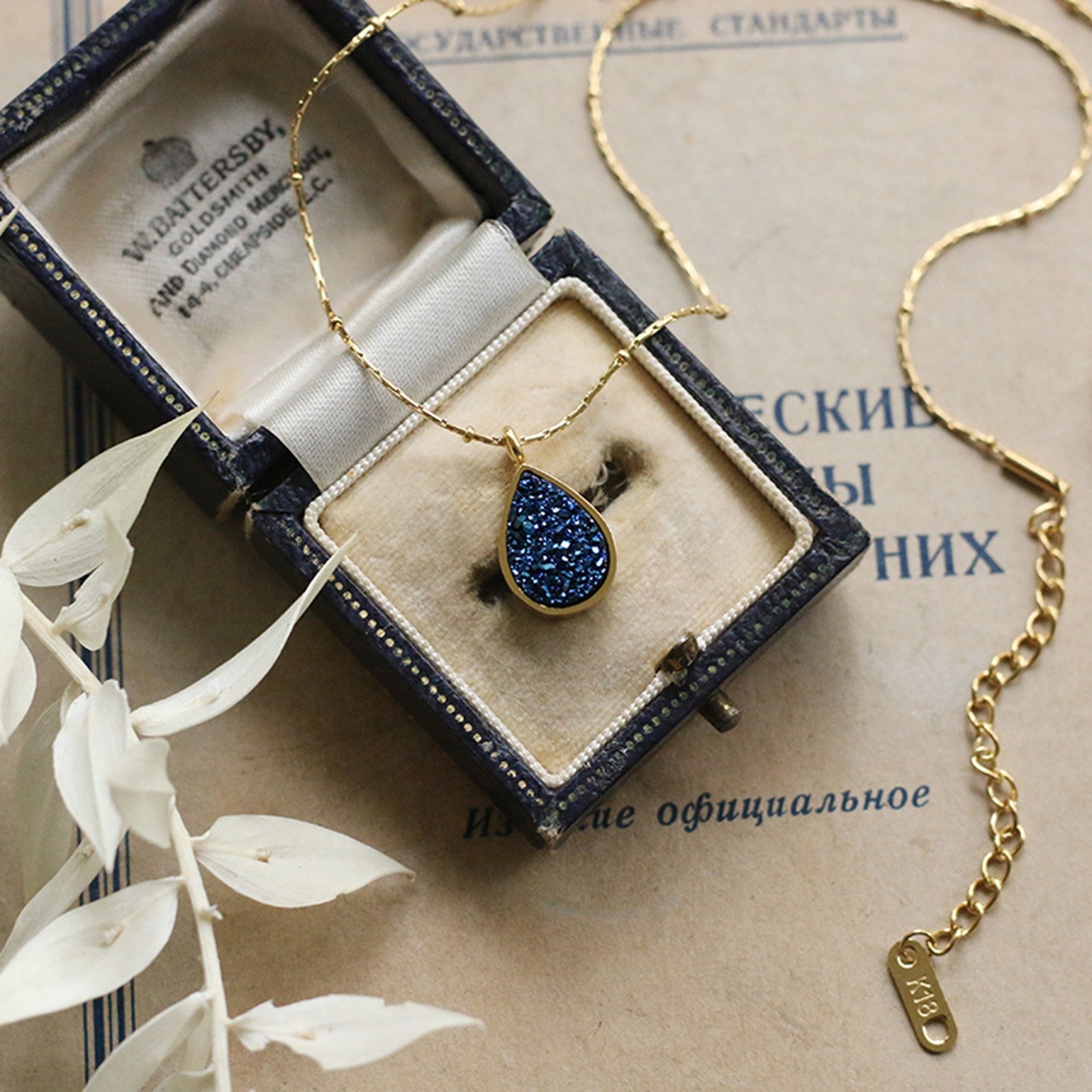 Blue Crystal Teardrop Necklace Crushes Jewellery